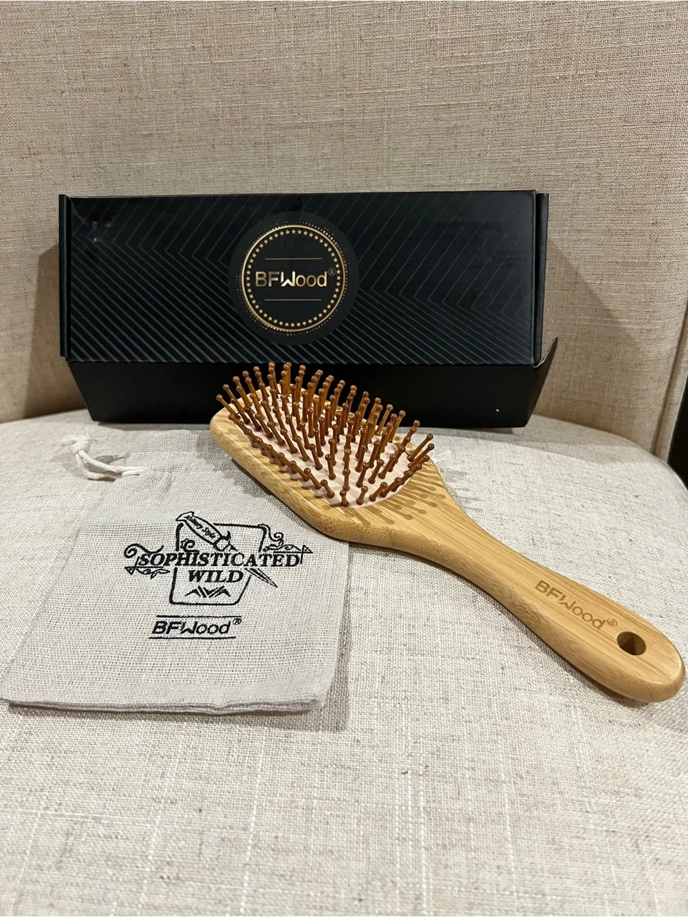 🎍Bamboo Hair Brush with Paddle and Rounded Wood Bristles 🎍